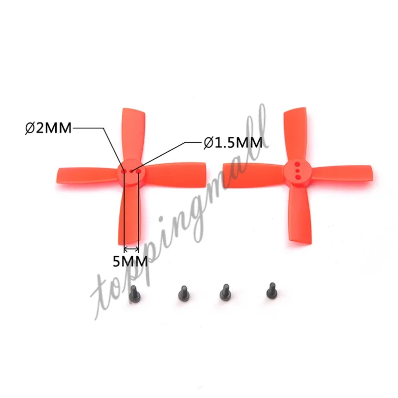 10 Pairs 2035 2 Inch Propeller 50mm CW CCW Paddle 1.5mm Shaft Hole Nylon 4-Blade Props For DIY FPV Racing Drone