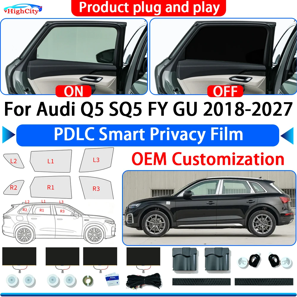 for Audi Q5 SQ5 2018-2027 OEM Switchable Electric Smart Privacy Film Polymer Dispersed Liquid Crystal Film Glass Window Tint