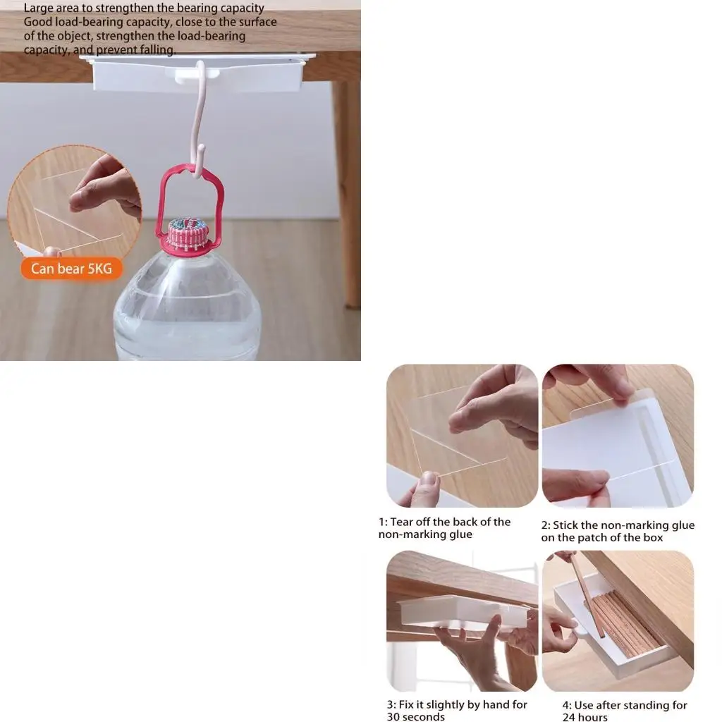 Under Desk Storage Box Drawer Desktop Adhesive Container