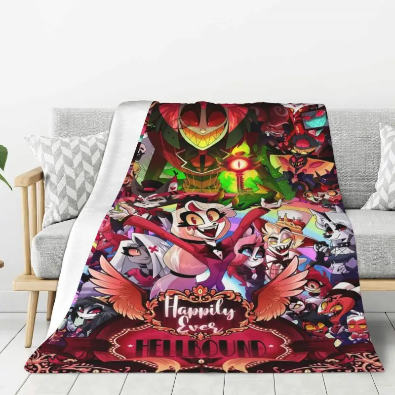 Custom 3D Print Helluva Boss Cartoon Animation Tv Movie Blankets Comfortable Soft Flannel Autumn Throw Blanket Sofa Office Bed