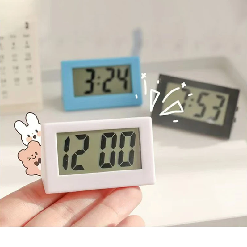 Bedroom Simple Small Electronic Watch Portable Old Man Big Word Table Student Exam Mute Desktop Clock Mini LED Digital Clock