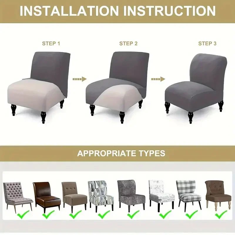 1 szt. Elastyczne pokrowce na krzesła bez podłokietników, pokrowiec na grubą sofę, klasyczny pokrowiec na pojedynczą sofę do salonu, dekoracja hotelowa, pokrowiec na grubą sofę.