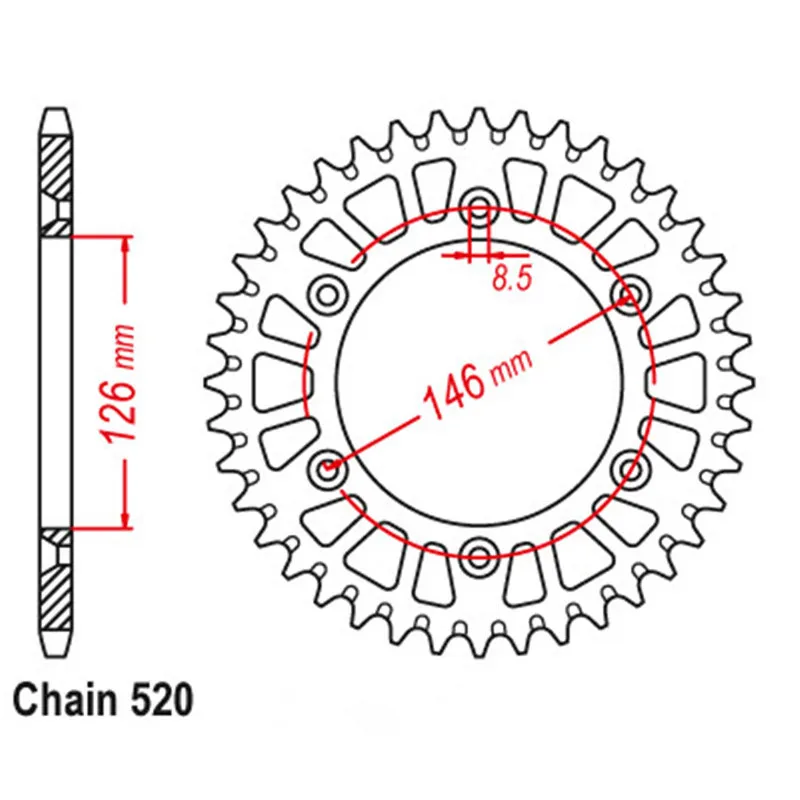 520 Motorcycle Rear Sprocket For Kawasaki KLX400 KLX400R KLX400SR 2003