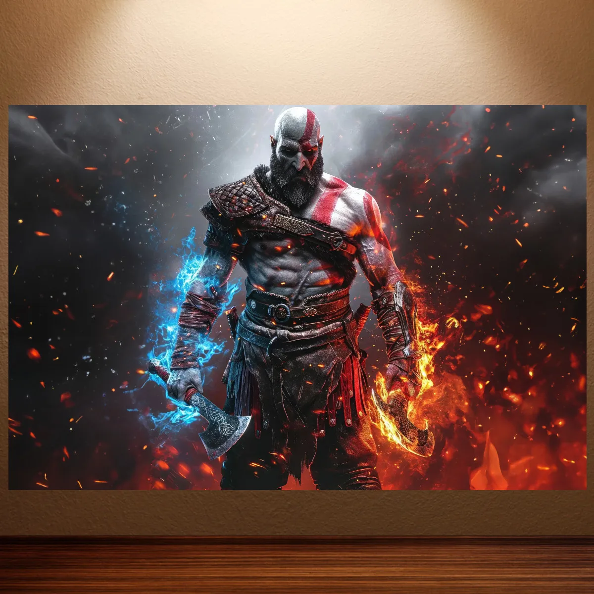 God of War Poster GOD Kratos Poster Gothic Classic Game Posters Canvas Wall Painting Game Room Wall Decor Room Wall Art Stickers