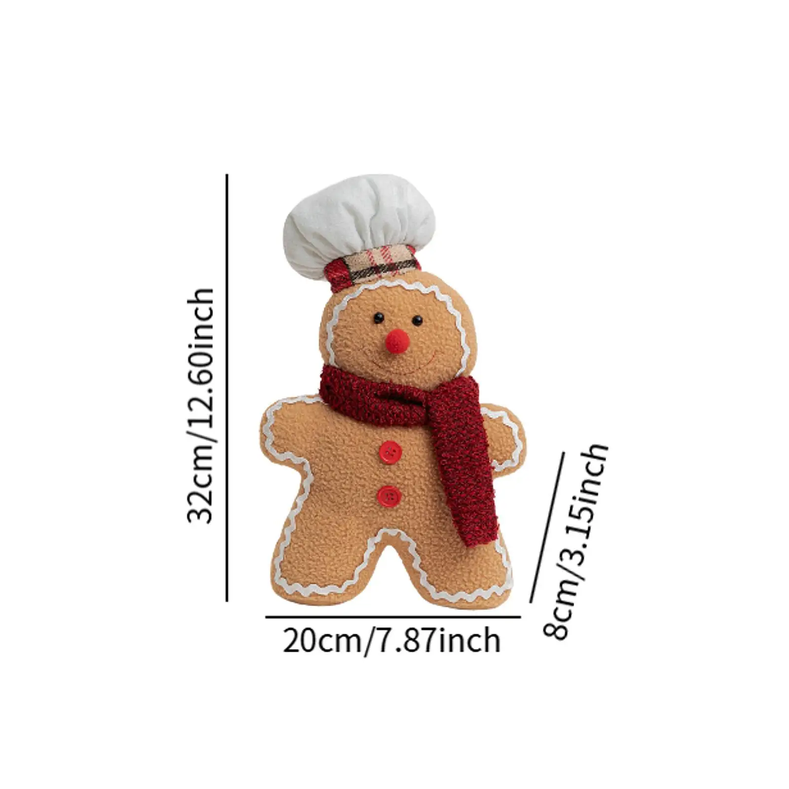 Christmas Plush Gingerbread Figures Xmas Season Decor Soft Lovely Christmas Ornament for Table Tree Door Holiday Decoration