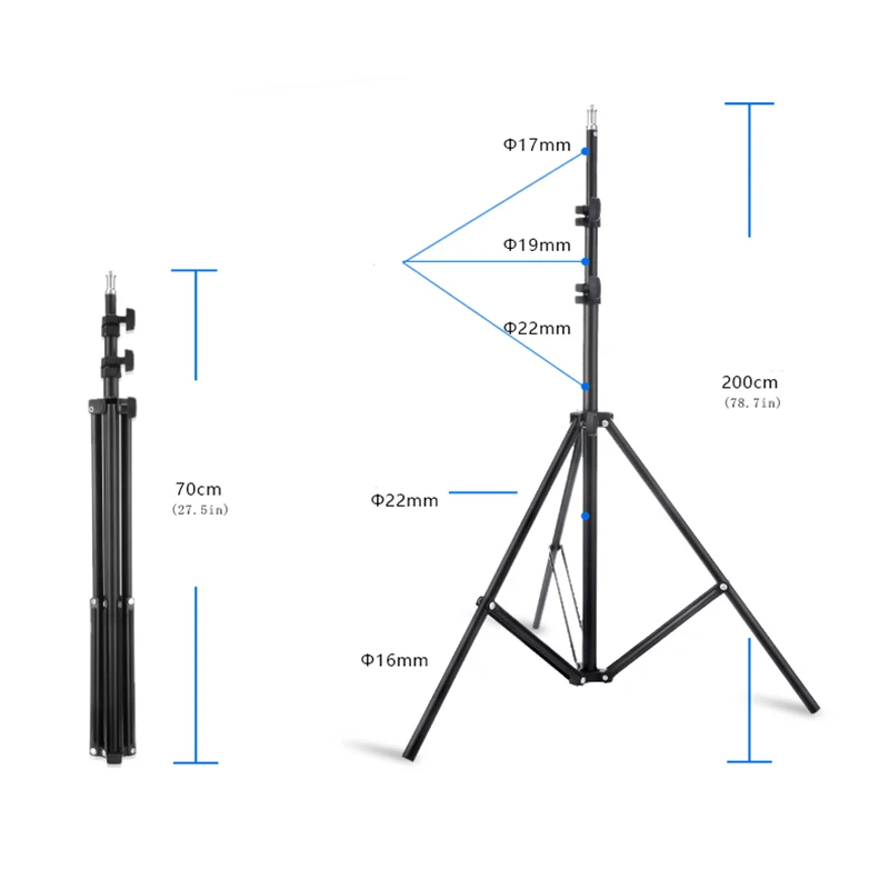 Selens 2M ضوء حامل ترايبود مع 1/4 برغي رئيس للتصوير الفوتوغرافي استوديو الصور سوفت بوكس فيديو فلاش مظلة عاكس الإضاءة
