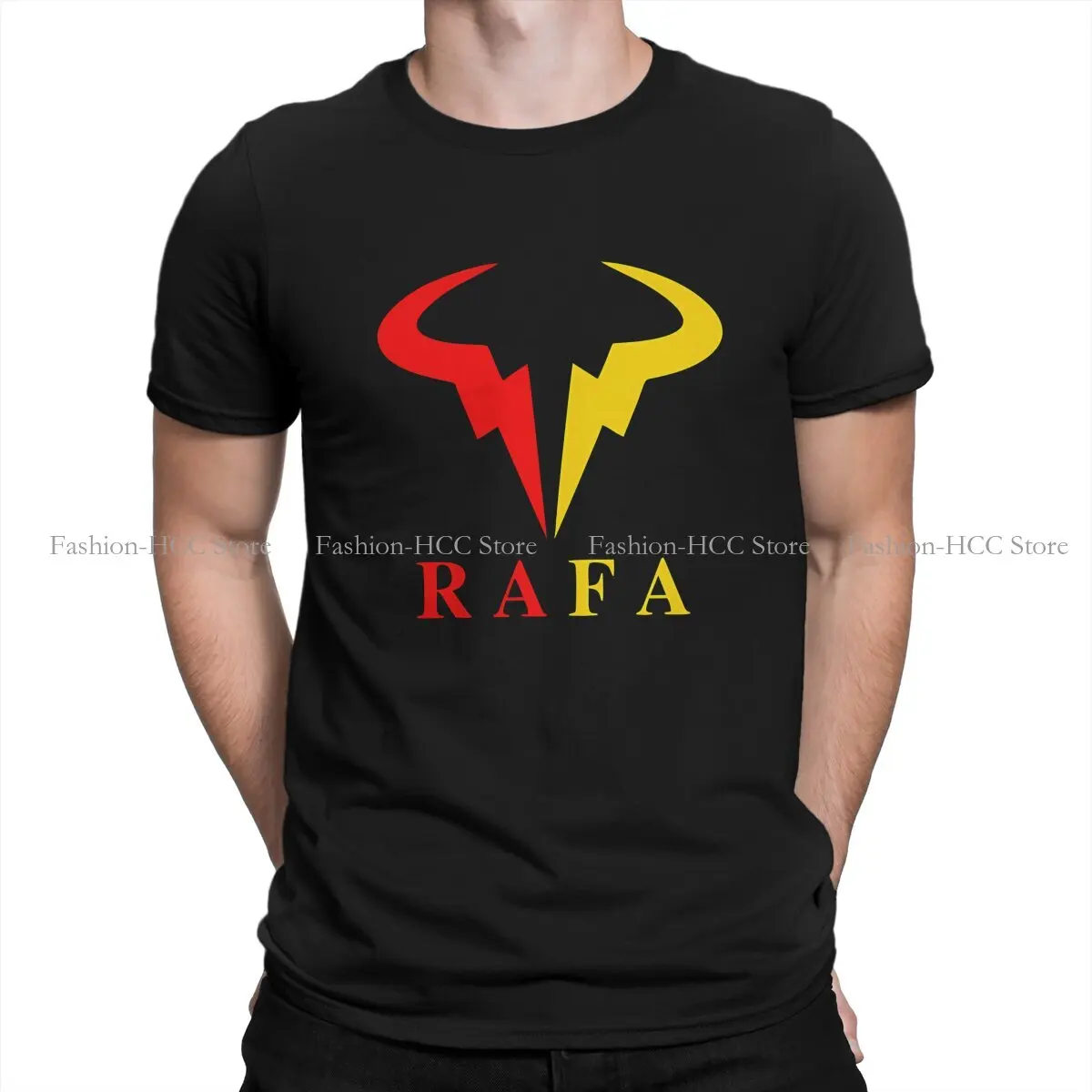 Rafael Nadal Polyester TShirts The Red Yellow Cow Personalize Homme T Shirt Funny Clothing