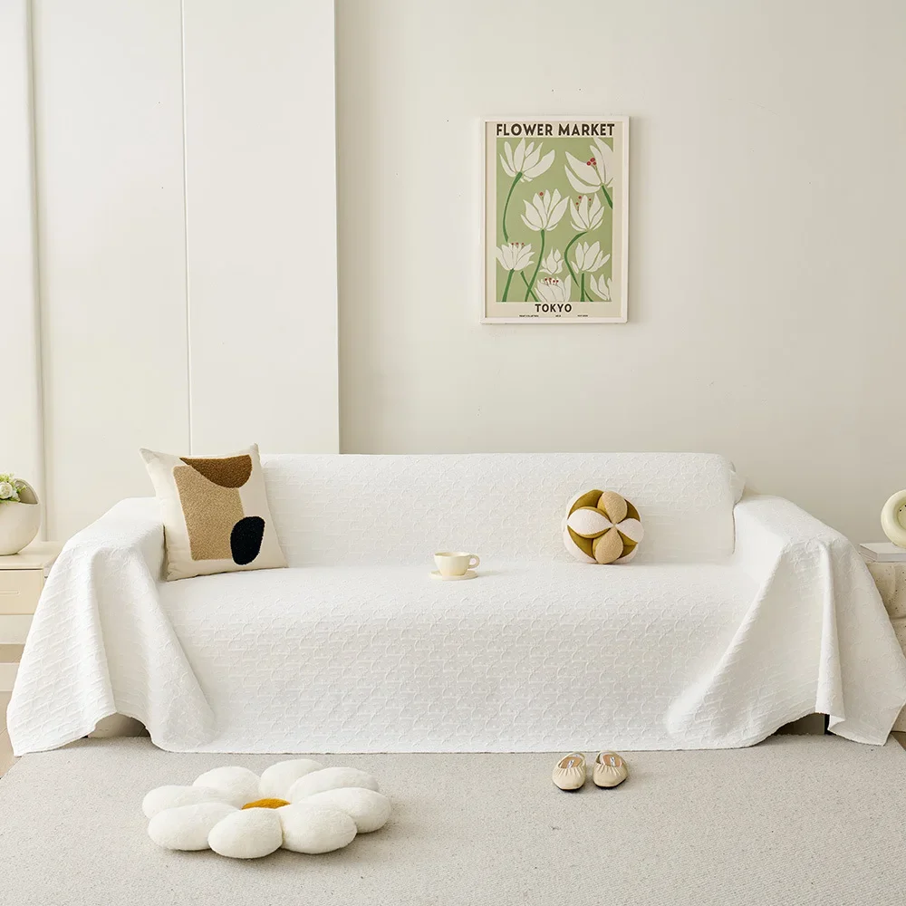 

Cotton Sofa Cover Cloth Simple New Four Seasons Universal Sofa Towel One Whole Full Cover Straight Row Sofa Cover