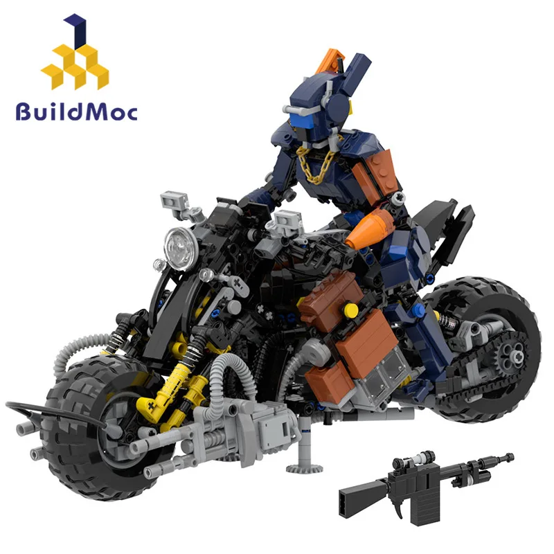 

New Classic Movie Chappied Robot Model Chappies and his motorcycle Building Block Kit DIY Puzzle Toys for Children Birthday Gift