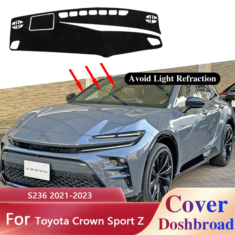 Dashboard Carpet Dashmat for Toyota Crown Sport Z S236 2021-2023 Liner Sunshade Anti-dirty Anti-sun Sticker Pad Accessories.