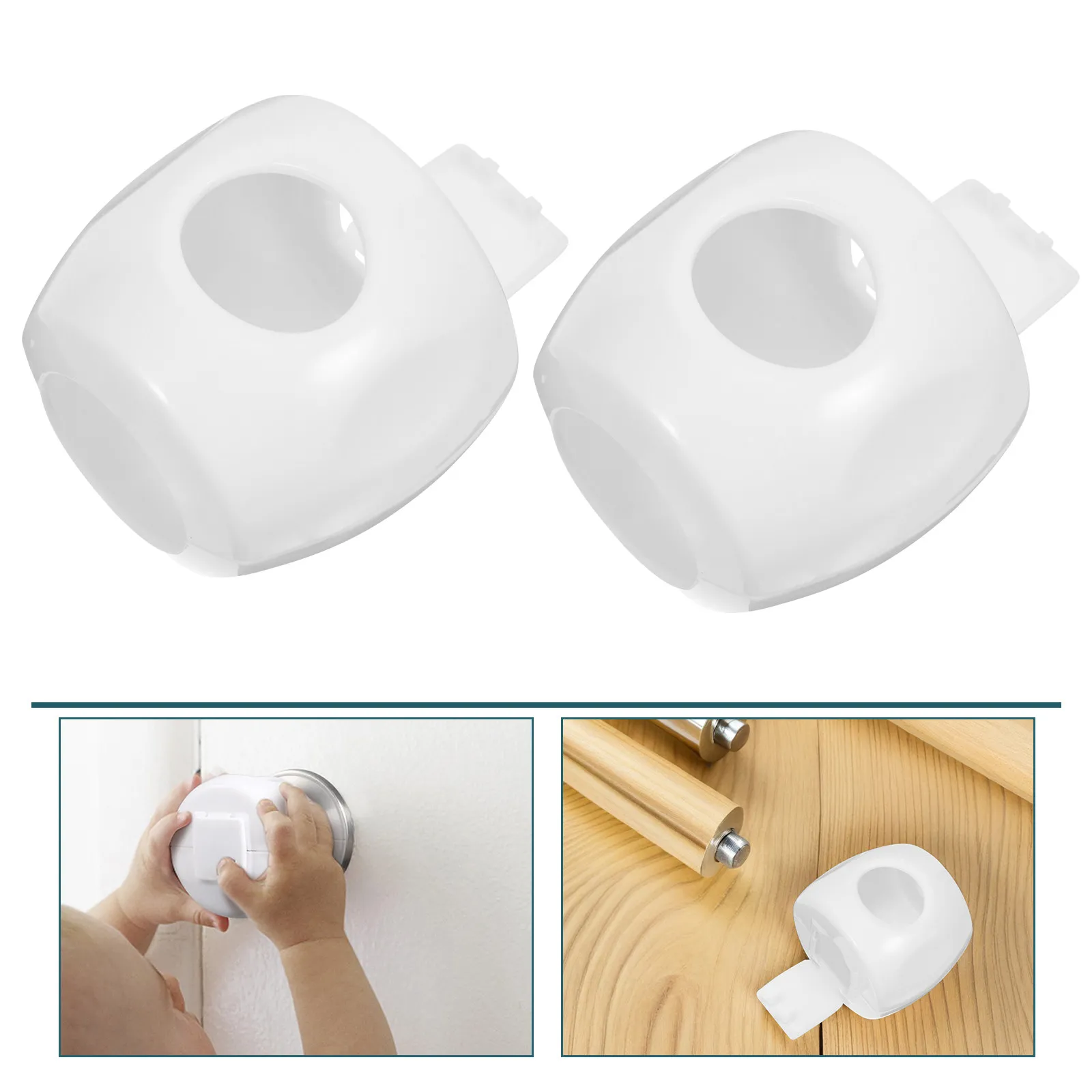 

4Pcs Child Proof Door Handle Cover Safety Lock for Kids Baby Protection from Accidents Easy Disassemble Scratch Resistant Smooth