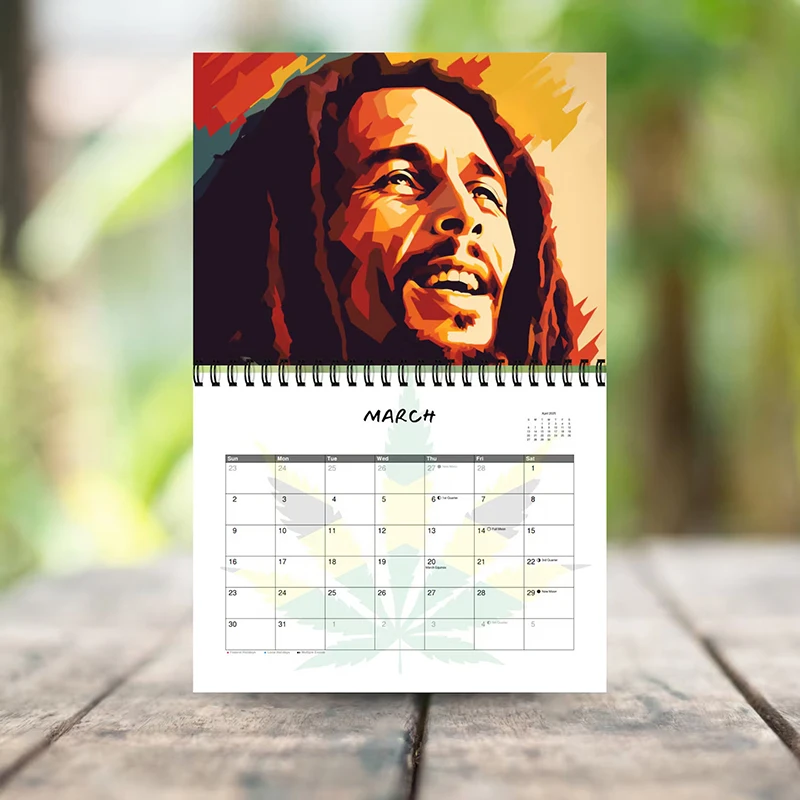 

2025 Bob Marley Calendar 12 Month Calendar 2025 New Cross-border Calendar