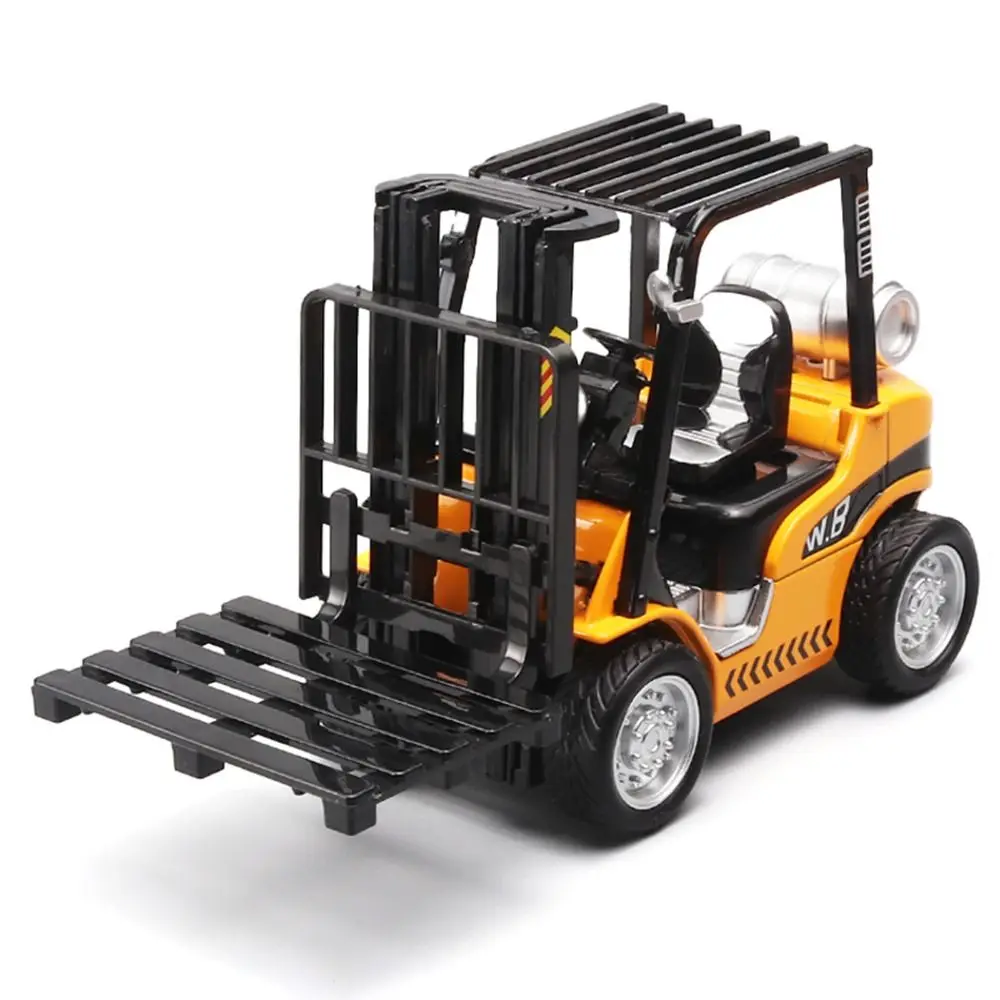 

1:24 Scale Forklift Model Car Diecast Metal Warehouse Lift Truck Simulation Crane Toy Pull Back Sound Light
