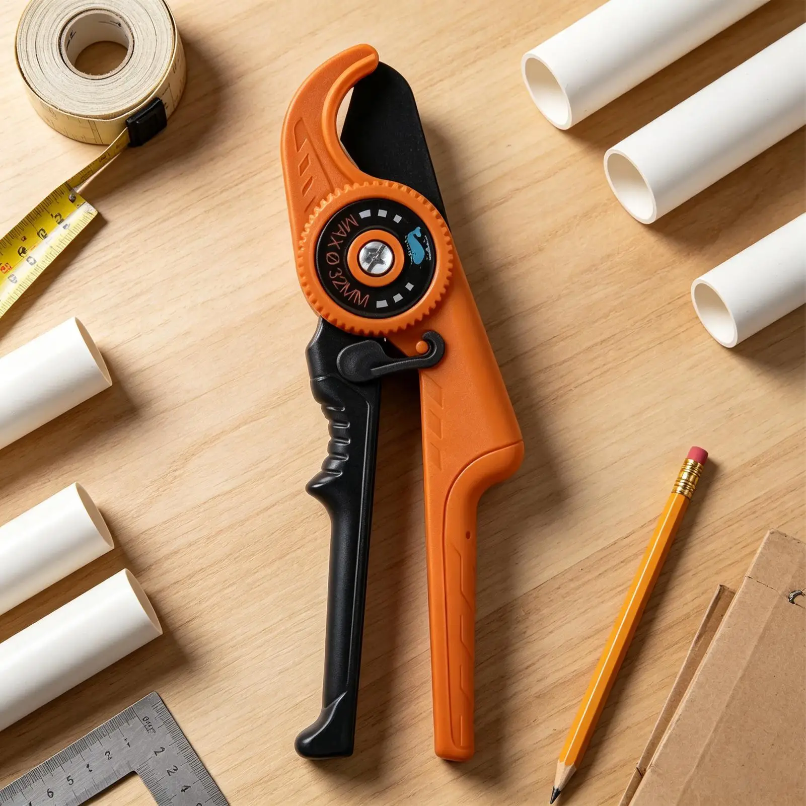 Ratcheting PVC Cutter Ergonomic Aluminum PVC Tubing Shears Heavy Duty Pipe Cutters Tube Machine For Professionals Beginners - view 3