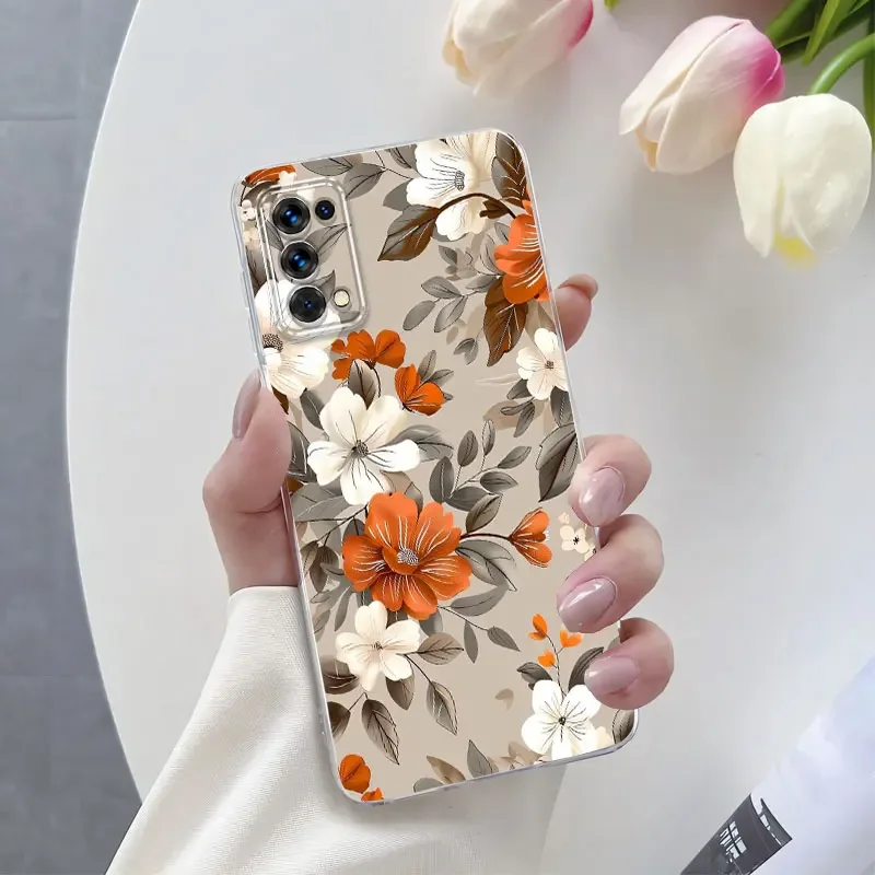 For Realme 7 6 Pro 7i 6S Case Luxury Phone Case For Realme 7i RMX2193 Butterfly Flower Clear Soft Silicone TPU Protective Cover