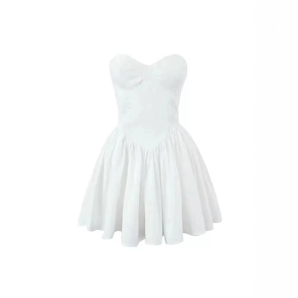 

Verngo Sexy Mini Strapless Dress Prom Party Dresses Sweetheart Chiffon Layered Pleats Summer Beach Skirt Formal Evening Gowns