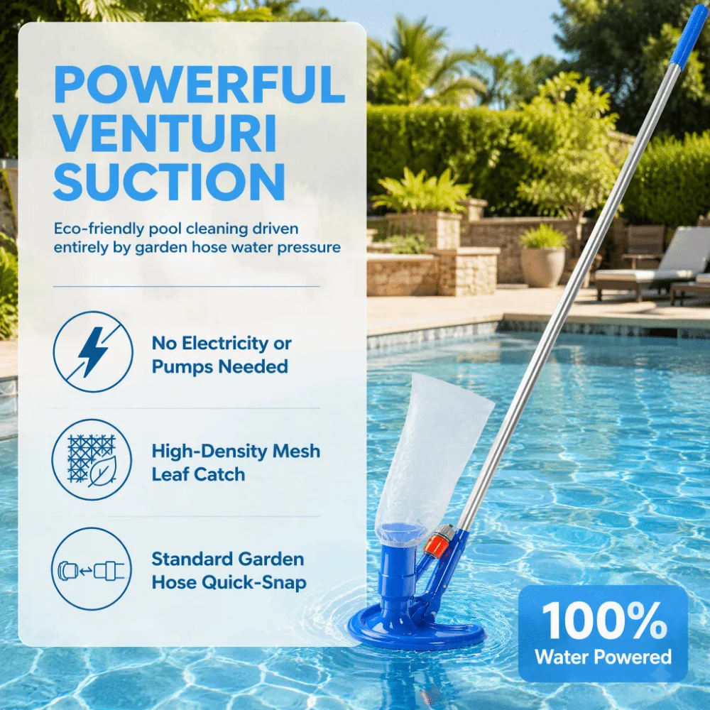 Durable Easy Assembly Pool Vacuum Cleaner Multi-Functional Efficient Underwater Pool Skimmer Garden Hose Vacuum Fountains