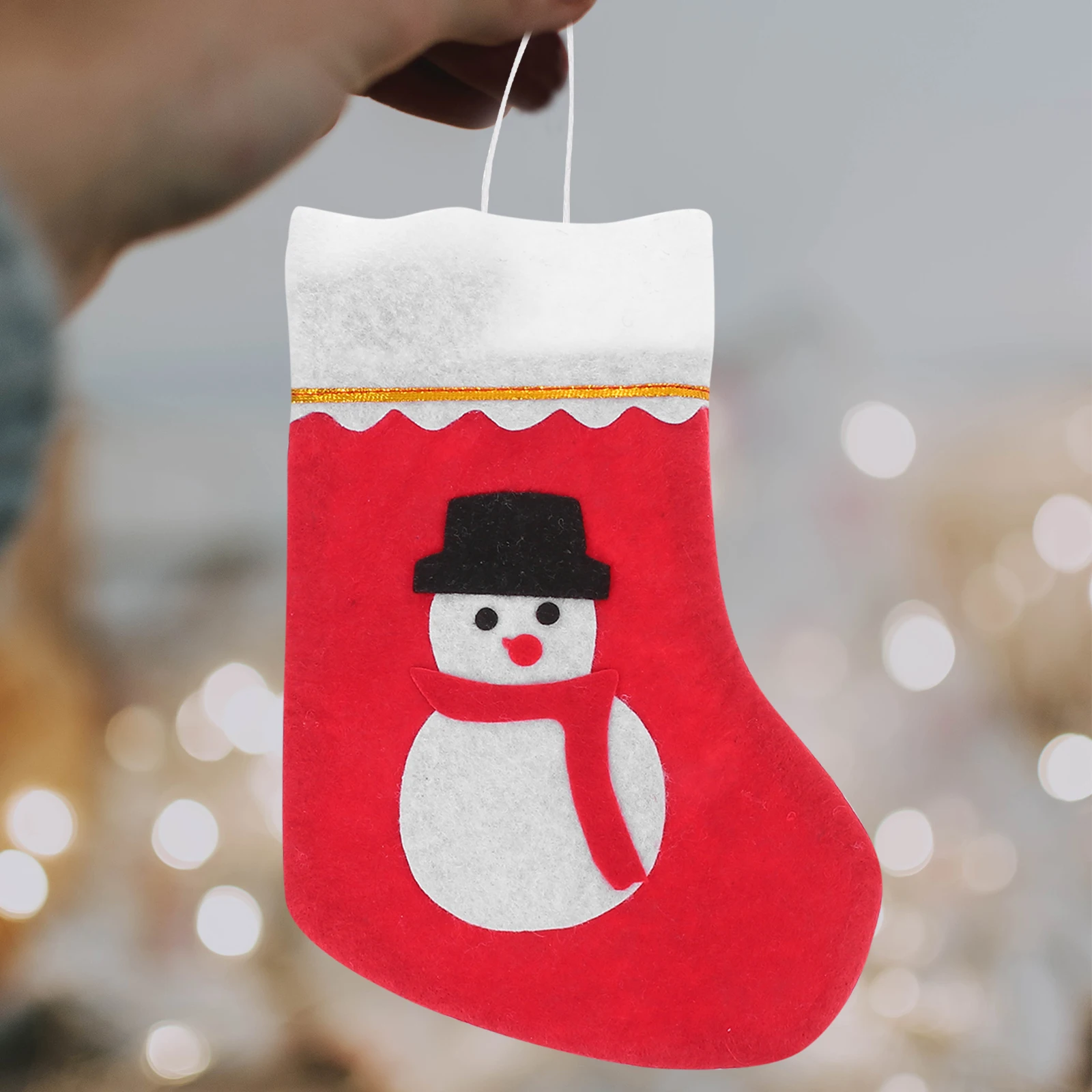 

24 Pcs Christmas Stocking Pendant Decoration Socks Bag Tree Pendants Cloth Bags Party Supplies Club