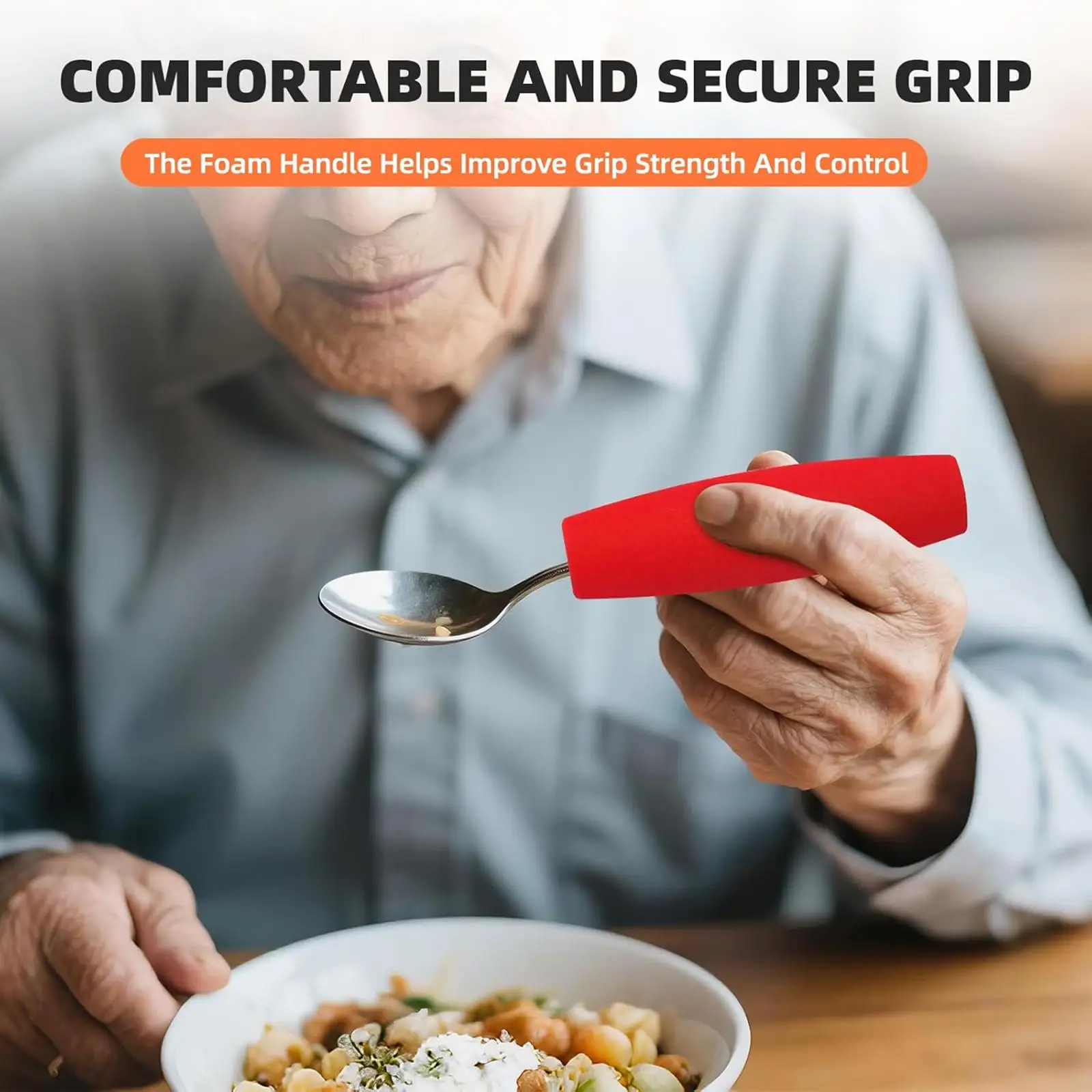 Non Slip Foam Padding Utensil Grip Tubing Comfort Handle Aid Adaptive Cutlery Support for Disabled Pencil Silverware