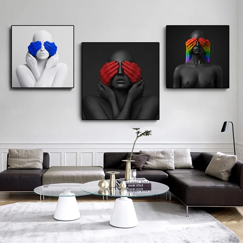 Famous Artist Abstract Artwork Human Eye Hand Canvas Art Posters and Prints Modern Wall Art Pictures for Home Living Room Decor