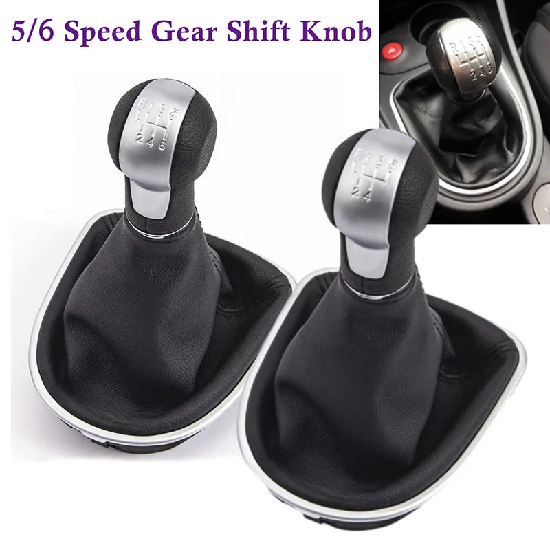 

5/6 Speed Car Gear Shift Knob with Gaiter Boot Cover For Seat Altea 2004-2012 Seat Leon II 2005-2012 Auto Interior Accessories