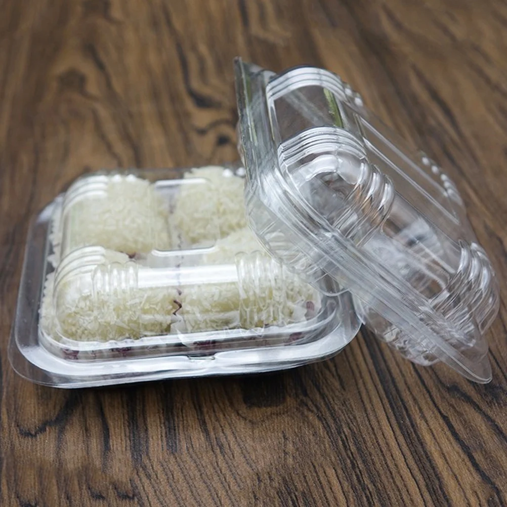 

100pcs Transparent Food Containers Clear Plastic Boxes for Fruit Vegetable Storage Disposable Kitchen Packaging