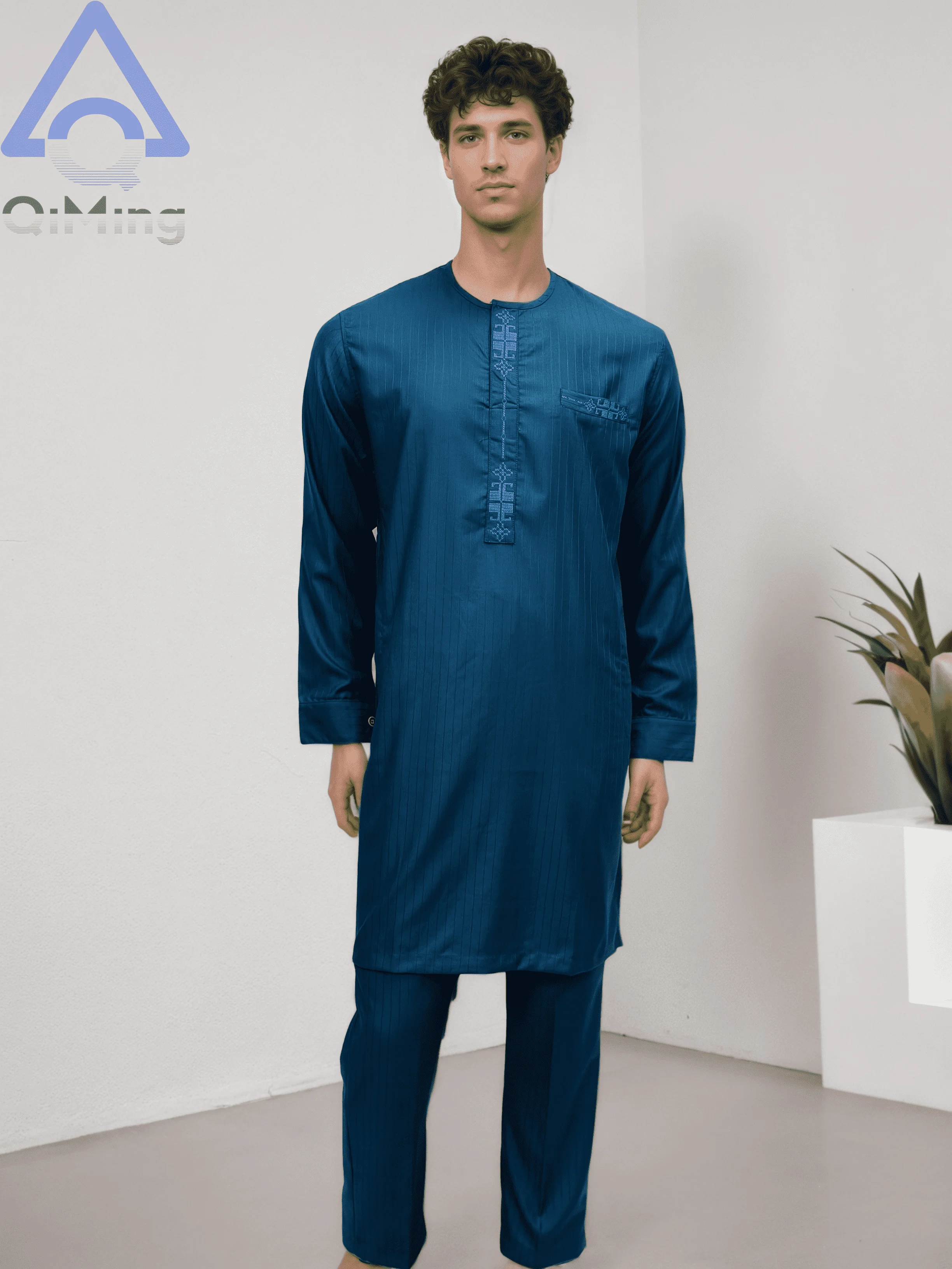 Arabic Tunica Islamic Dubai Pakistani Muslim Clothing Containing 40% Cotton Set Kaftan Djellaba Hajj Men's Prayer Muslim Clothes