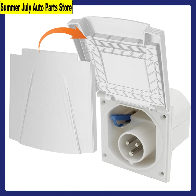 Caravan Cover Flap White Lid Replacement For Outdoor Electric Hook Up Socket Built-In Motorhome Camper Van Accessories