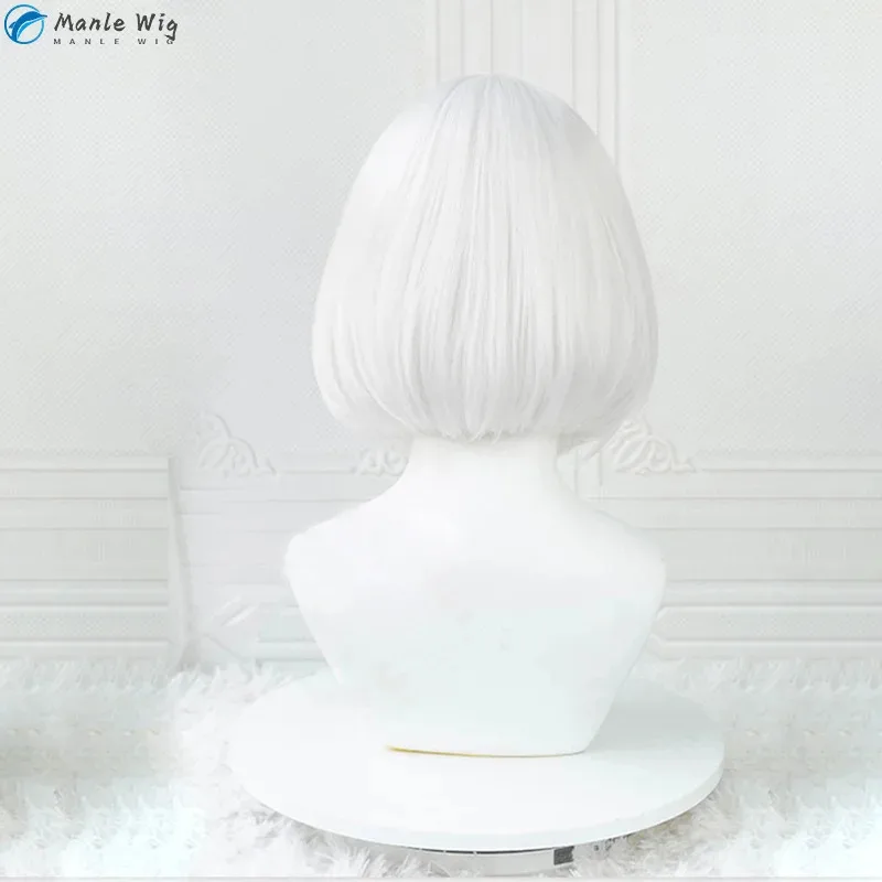 qq681Game 2B YoRHa No. 2 Type B Cosplay 33cm Short Whirt BoBo Heat Resistant Halloween Wigs + Free Wig Cap