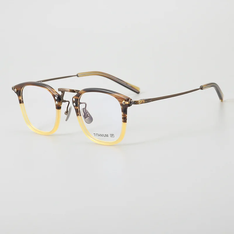 

GMS806 Square Pure Titanium Glasses Frame Men Women Casual Retro Style Can Be Equipped with Prescription Glasses Myopia Eyewear