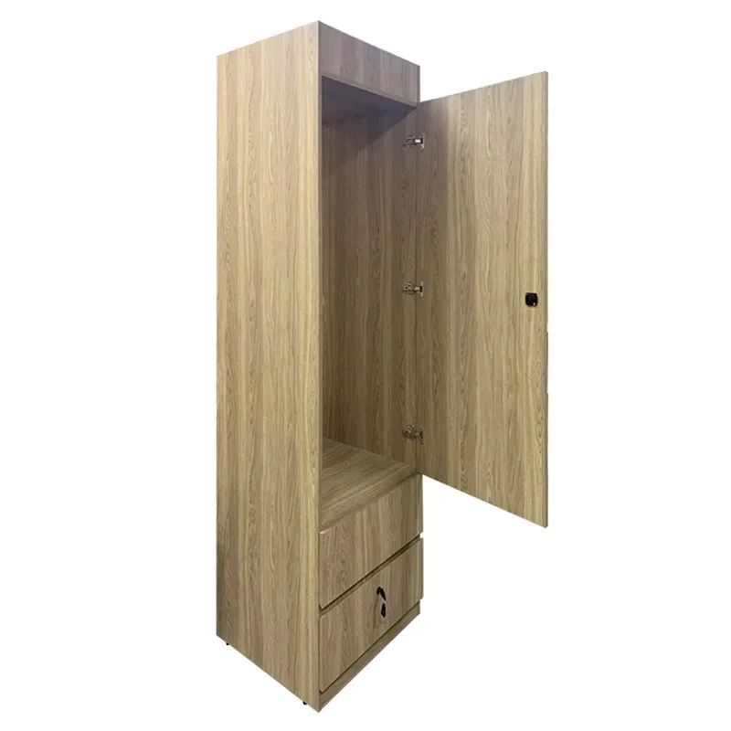 

Ship cabin furniture single door with drawers multi-layer solid wood plywood fireproof leather veneer wardrobe