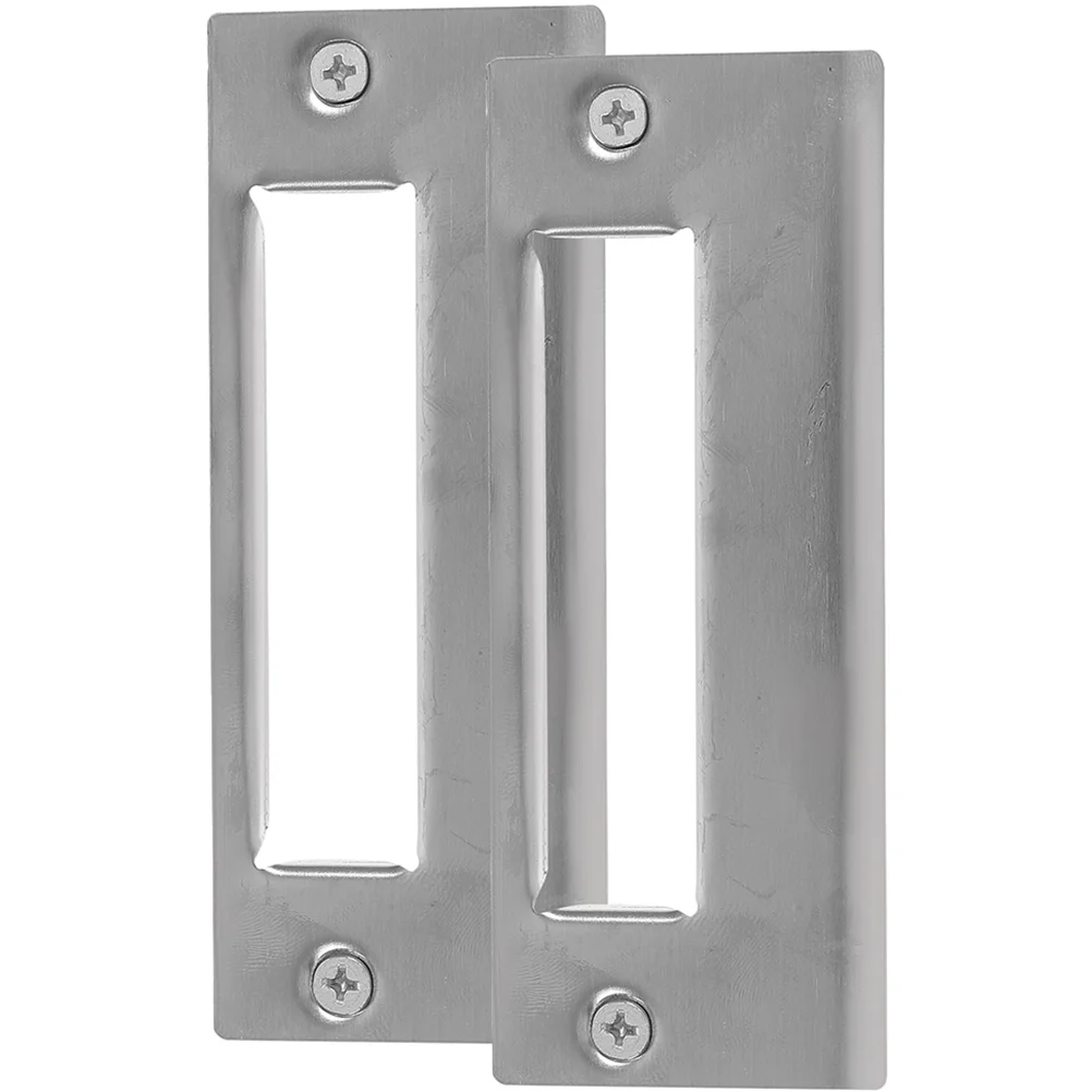 

2pcs Stainless Steel Strike Deadbolt Covers Hole Filler Plates Front Reinforcement Kit Garage Reinforcement Plates Knob Cover