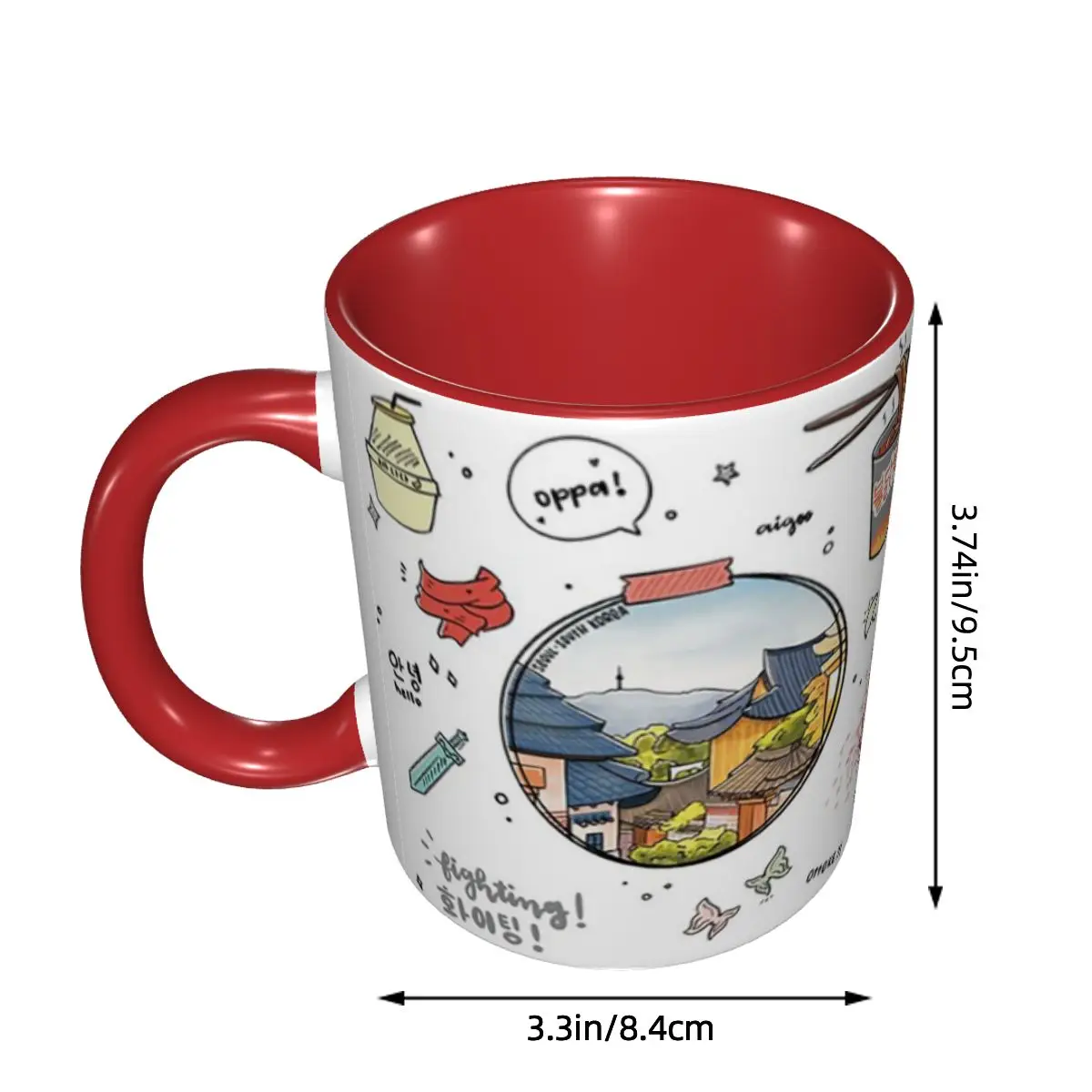 Kdrama Dorama Korean Drama K-drama Soju Korea Cherry Blossom Mug Ceramic Coffee Cups Tea Mugs Milk Cup Drinkware Gift for Friend