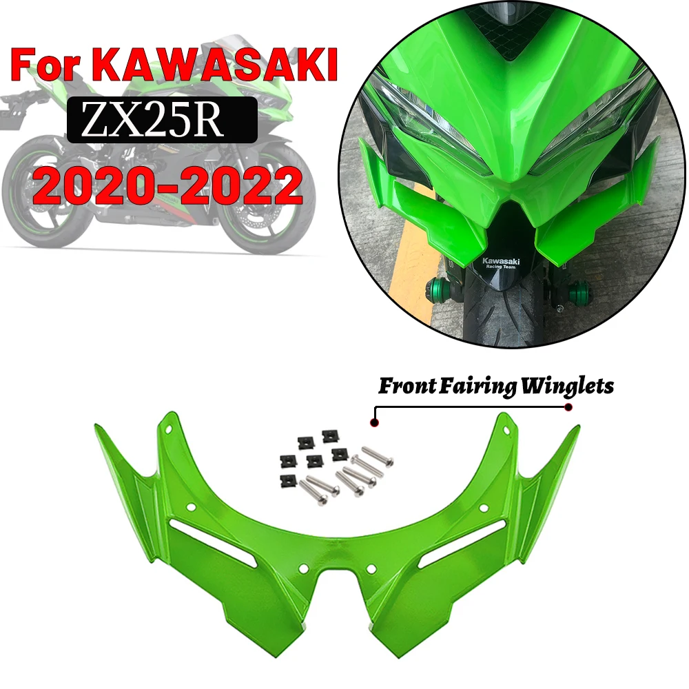 

MTKRACING For KAWASAKI ZX25R ZX-25R ZX 25 R 2020-2022 Front Fairing Winglets Aerodynamic Wing Shell Cover Protection Guards Kit