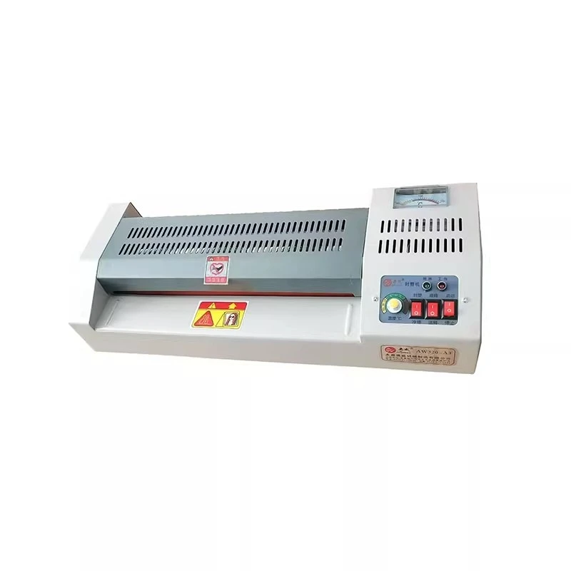 AW320-A3Level Adjustable Temperature Metal Laminator Hot and Cold A3 Photo A4 Laminating Machine for Office/Home 4 Rollers 320mm