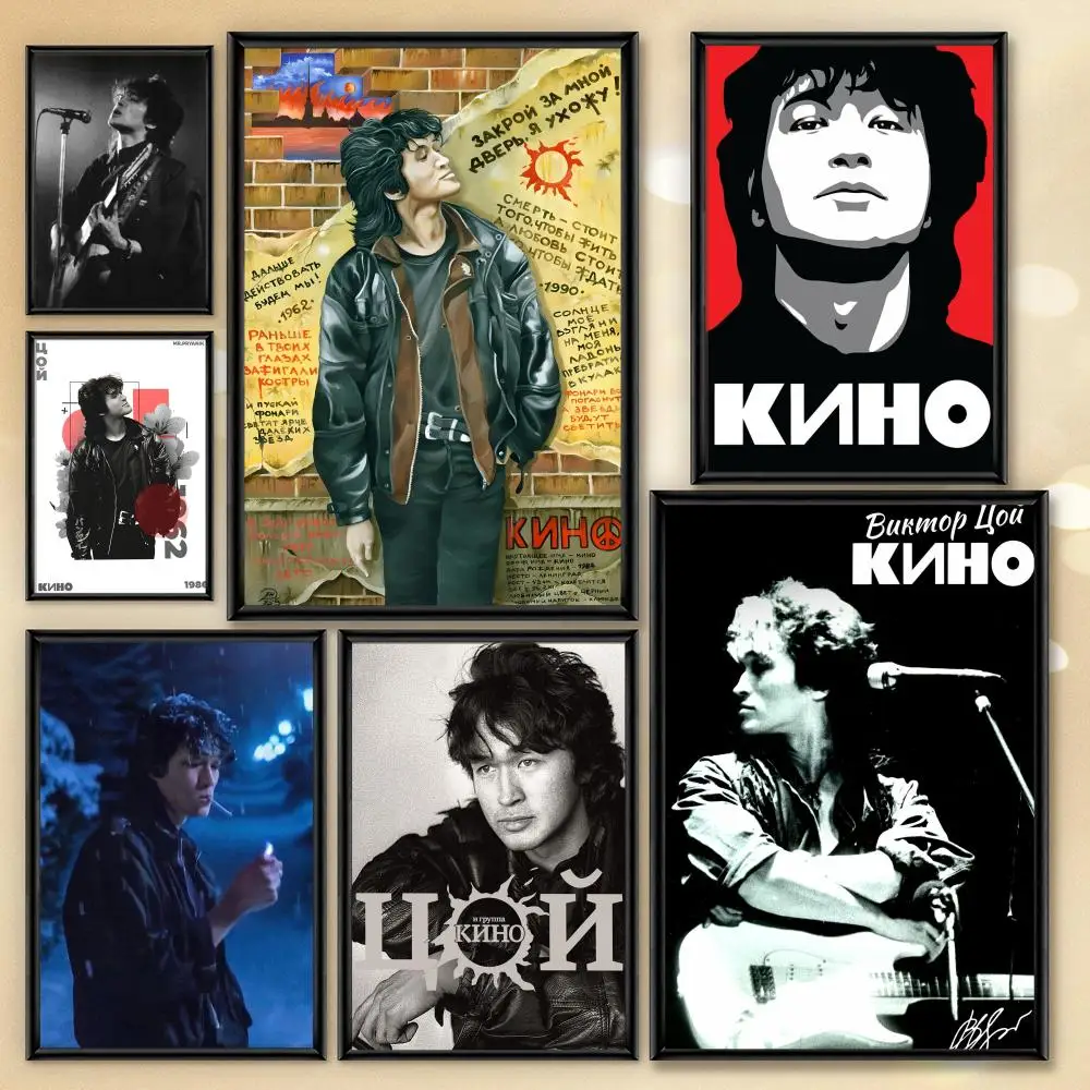 Viktor Tsoi Singer affiche HD PVC imperméable mur Art-auto-adhésif réutilisable pour le bureau à domicile Bar
