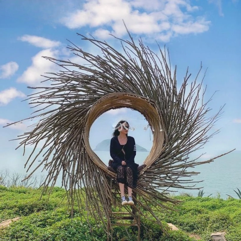 

Internet celebrity Bali outdoor rattan bird's nest swing leisure ins scenic creative wedding photography props