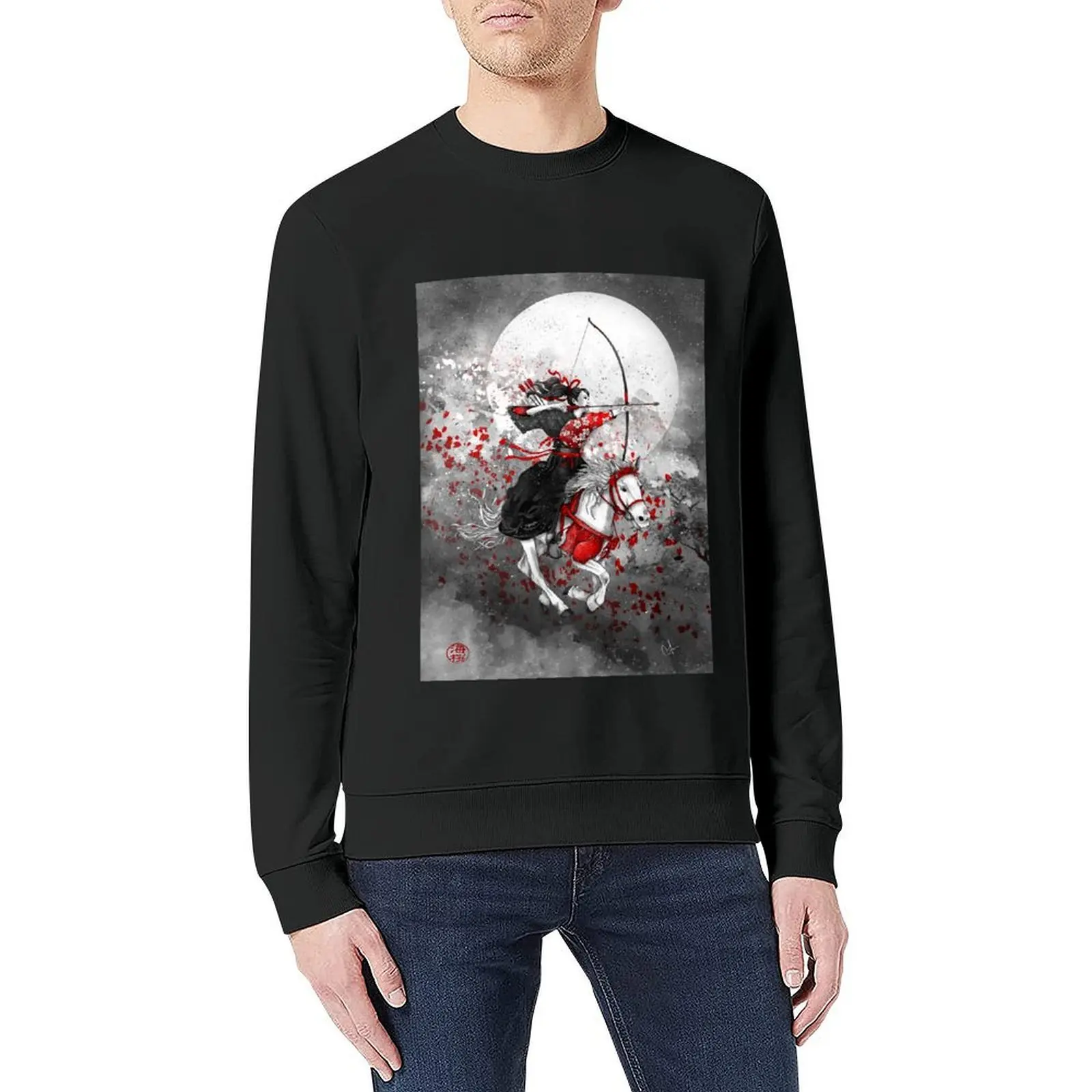 الحصان والراكب - Yabusame البلوز الخريف ملابس الرجال العرق قميص جرافيك تي شيرت الرجال بلوزات للرجال