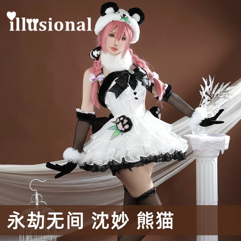 illusional Naraka: Bladepoint Feria Shen Cosplay Costume Anime Feria Shen Sexy Chinese style Panda Dress Women Halloween Costume