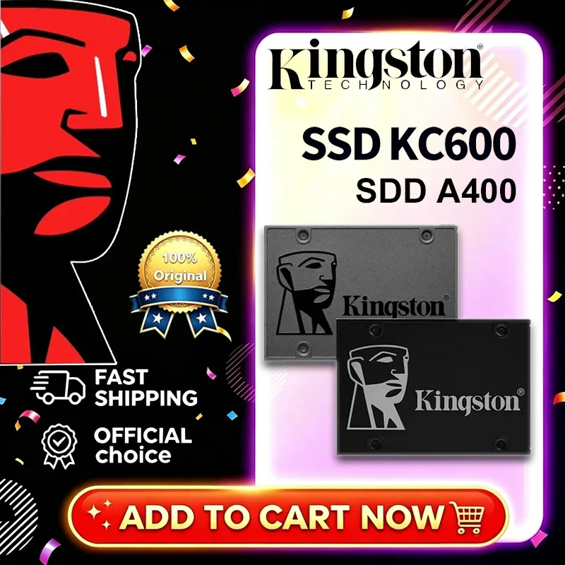 Disco Duro Interno Kingston A400 KC600 SSD de 2.5 Pulgadas SATA III 120GB 240GB 480GB 960GB 256GB 512GB 1TB 2TB para Computadora Portátil y de Escritorio