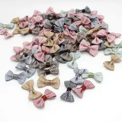 30pcs/lot Cloth Girls Bow Ties Handmade Small Ribbon Bows for Headwear DIY Sewing Fabric Ornaments Garments Accessories