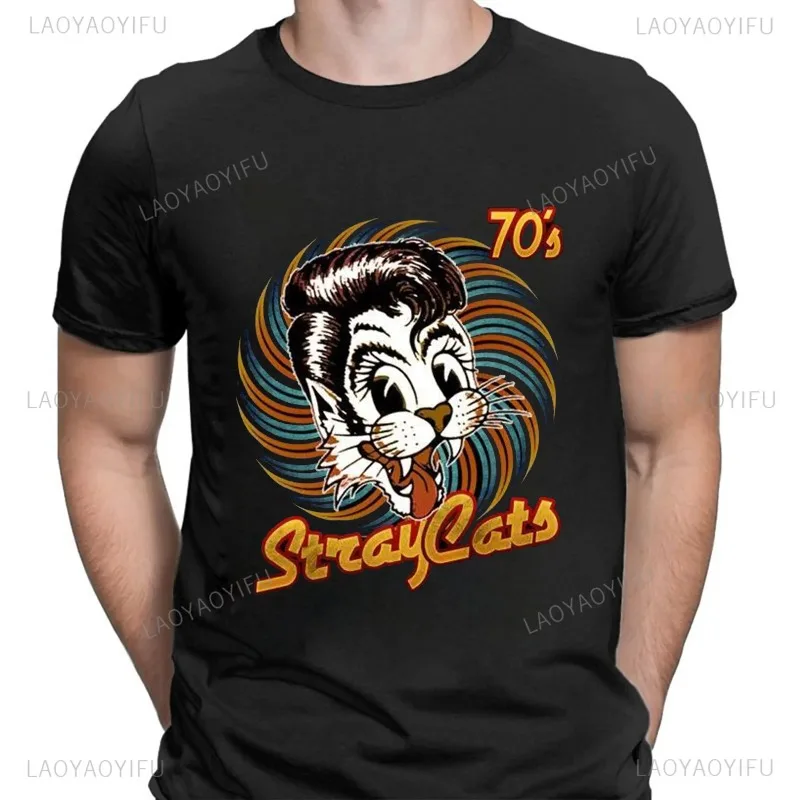

Stray Cats Rock Classic Tees American Rockabilly Band Fan Hipster Streetwear Fashion Breathable Boy Girl Men Women Cotton TShirt