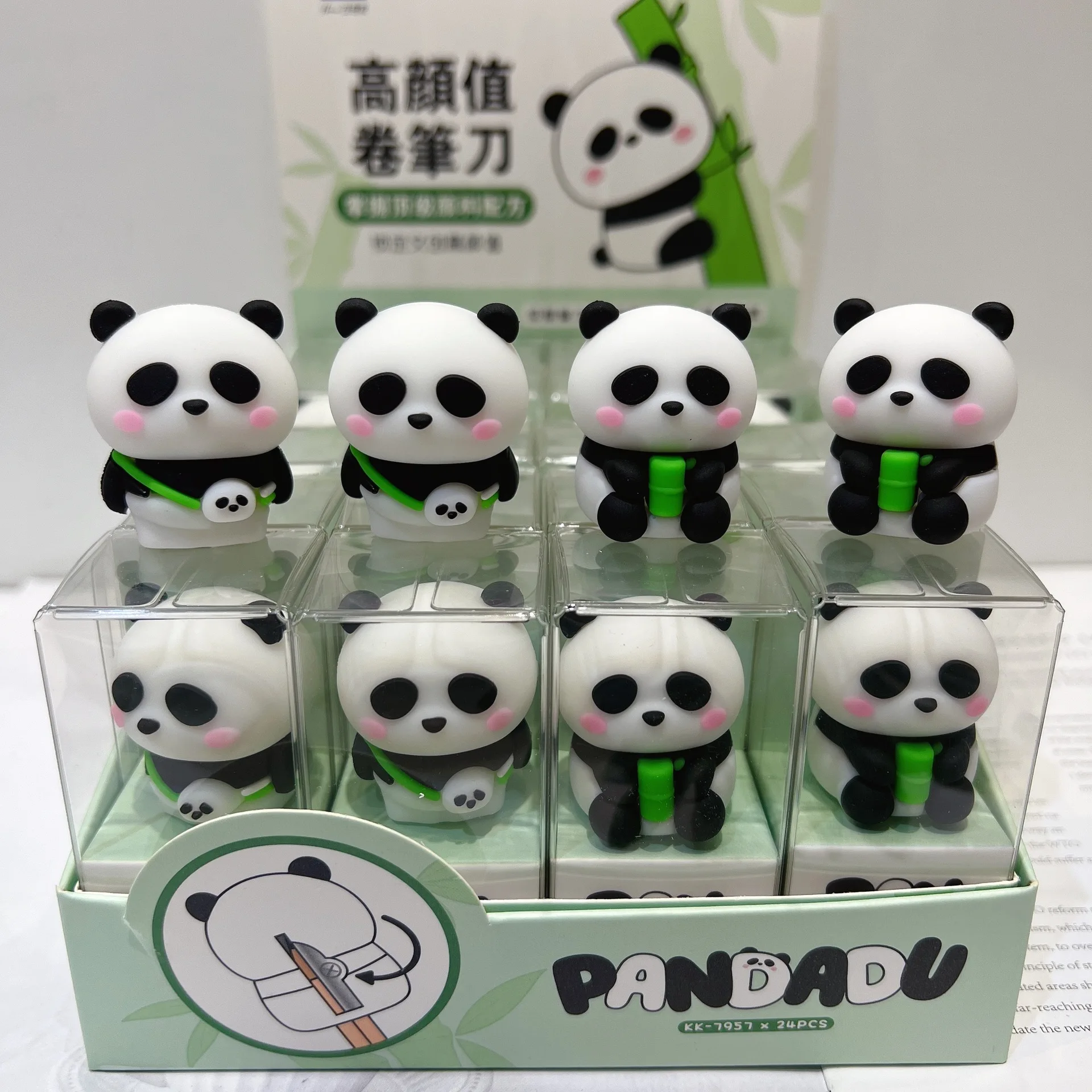 2 pz Kawaii morbido Silicone Panda temperamatite scuola forniture per ufficio regalo cancelleria bambini ricompensa premi carino Deco Journal