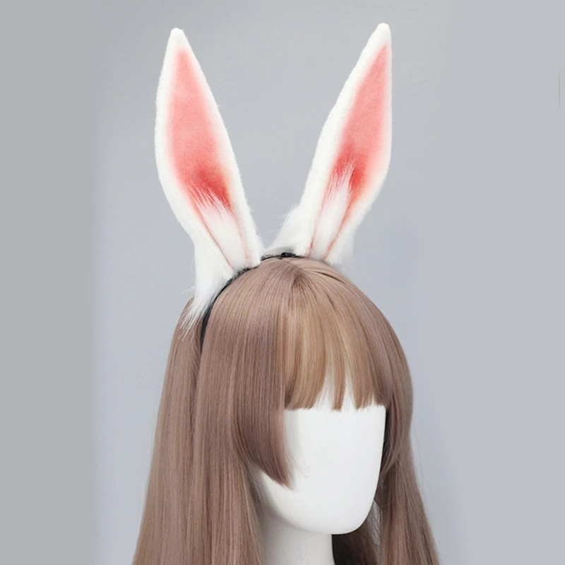 

Plush Bunny Ear Hair Hoop Woman Teenagers Makeup Headband for Easter Halloween Carnivals Cosplay Hair Accessories