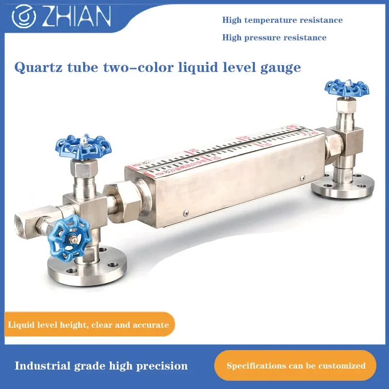 Customized Quartz Tube Level Gauge Boiler High Temperature and High Pressure Explosion-proof Two-color Water Level Gauge