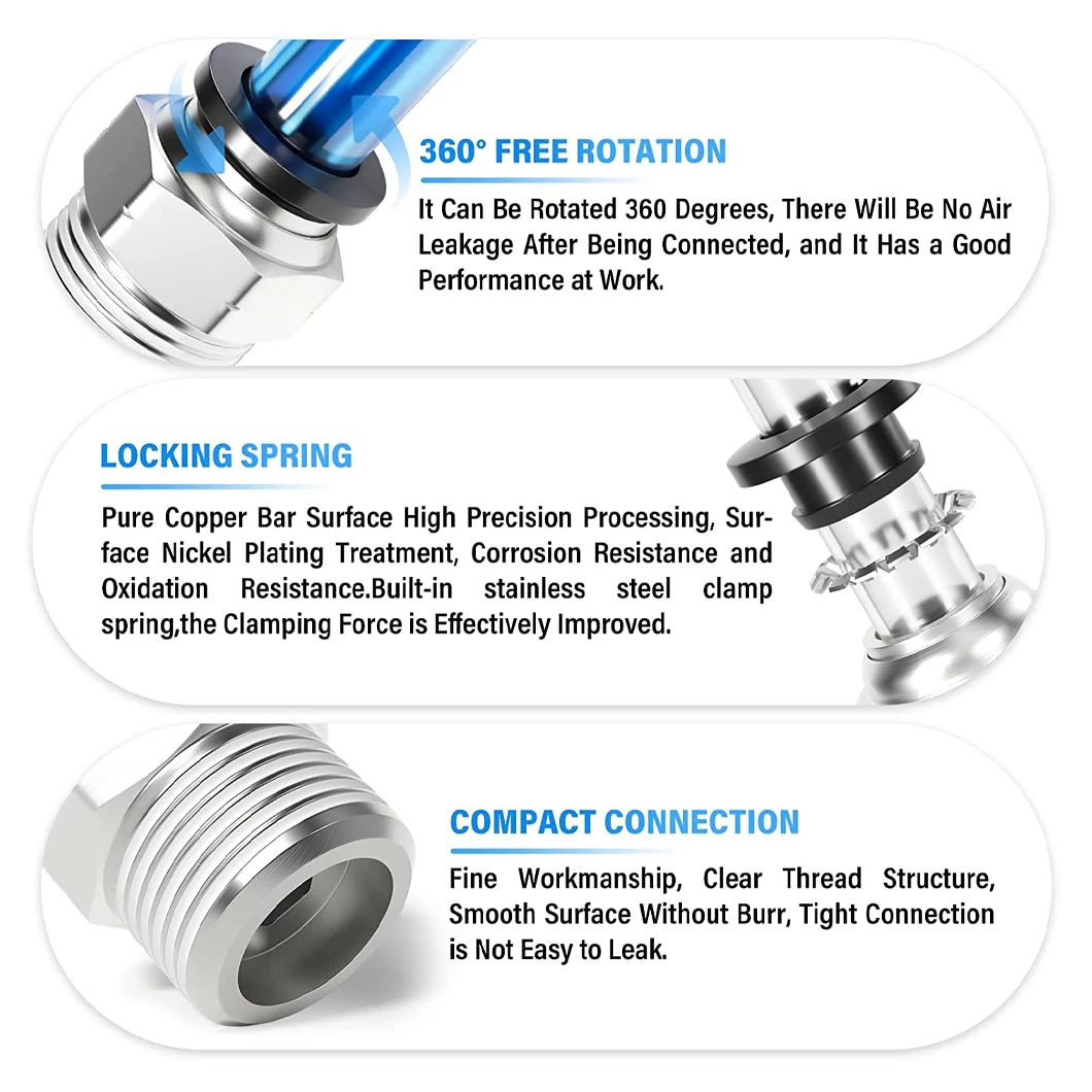 20PCS/LOT PNEUMATIC Male Straight Tube M5/PT1/8/PT1/4 PC Pneumatic Fittings PC4 PC6 4/6MM Push to Connect Pneumatic Fittings