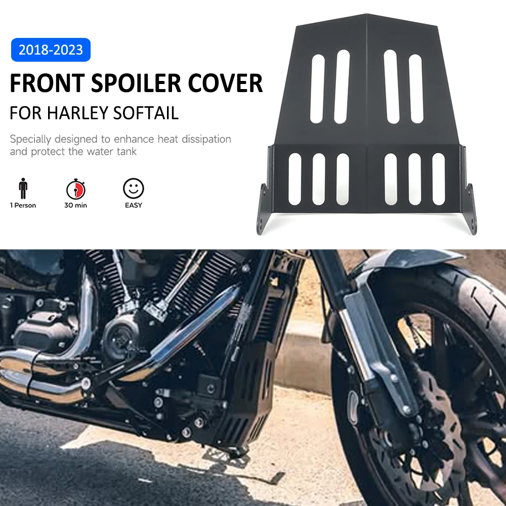 

Motorcycle Chin Lower Front Spoiler Air Dam Fairing Mudguard Cover For Harley Softail Deluxe Fat Bob Sport Glide Slim 2018-2023