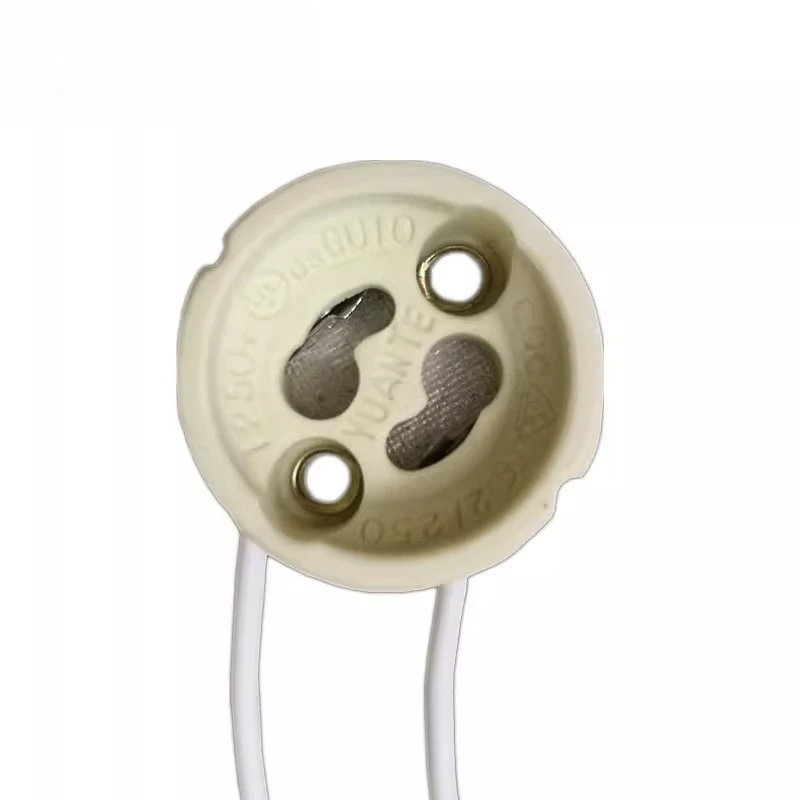 10pcs ceramic standard screw socket lamp holder suitable for silicone wire 15cm for LED hot halogen bulbs