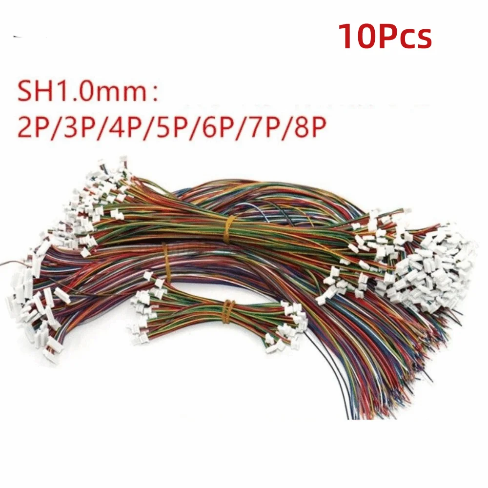 10Pcs 1.0mm Pitch SH1.0 Terminal Wire 28AWG Copper 2/3/4 P Single Head Connector 10/20cm Length PVC Insulated