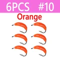 6 piezas de color naranja, talla 10